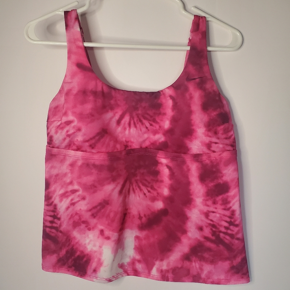 Nike Tankini Swim Top, Women, Size L, Pink Tiedye
